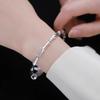 Women's Silver-Plated Bamboo Bangle: Young Style Peace Push-Pull Bracelet - Perfect Gift for Girlfriend