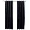 VidaXL Blackout Curtains with Metal Rings 2 Pcs Black 140x175 Cm