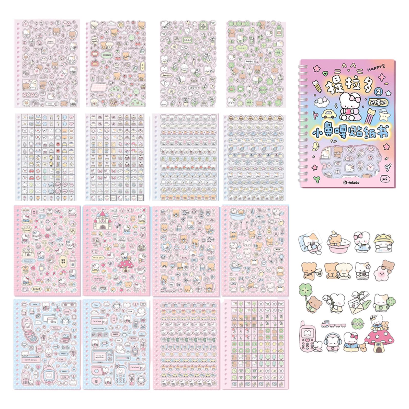 

Книга наклеек с мультяшными персонажами, самоклеящиеся наклейки, декоративная книга наклеек для искусства, рукоделия, поздравительных открыток, украшения скрапбукинга 2