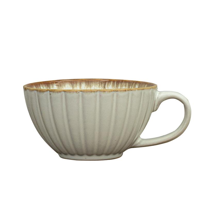 Breakfast Cup Japanese Household Ceramic Tableware Large Capacity Cup Retro Plate Internet Celebrity Water Cup Mug