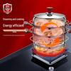 HOCUF 304 Stainless Steel 3-Layer Steamer Pot