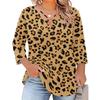 Blusa Floral Feminina Plus Size com Manga Três Quartos, Blusa Casual, Túnica de Corte Amplo para Primavera Verão, Uso Diário, Trabalho e Saídas