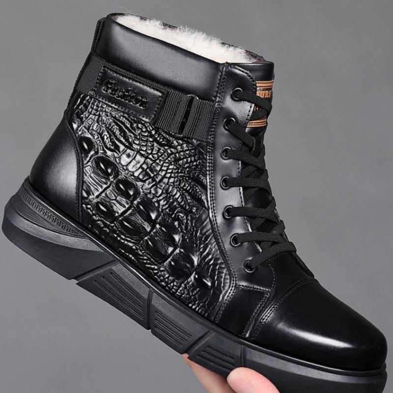 Męskie Zimowe Bawełniane Buty Moda Wysokie Sznurowane Brytyjski Styl Ciepłe Pluszowe Płaskie Krótkie Botki Męskie Bawełniane Buty Zapatillas Hombre