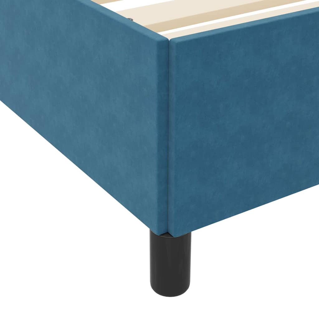 Bed Frame with Mattress Dark Blue 200 x 200 cm Fabric