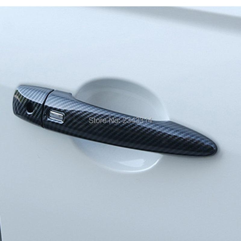 For Nissan JUKE F16   Luxurious Chrome Carbon Fiber Door Handle Covers protector Stickers Car Decal Styling Accessories