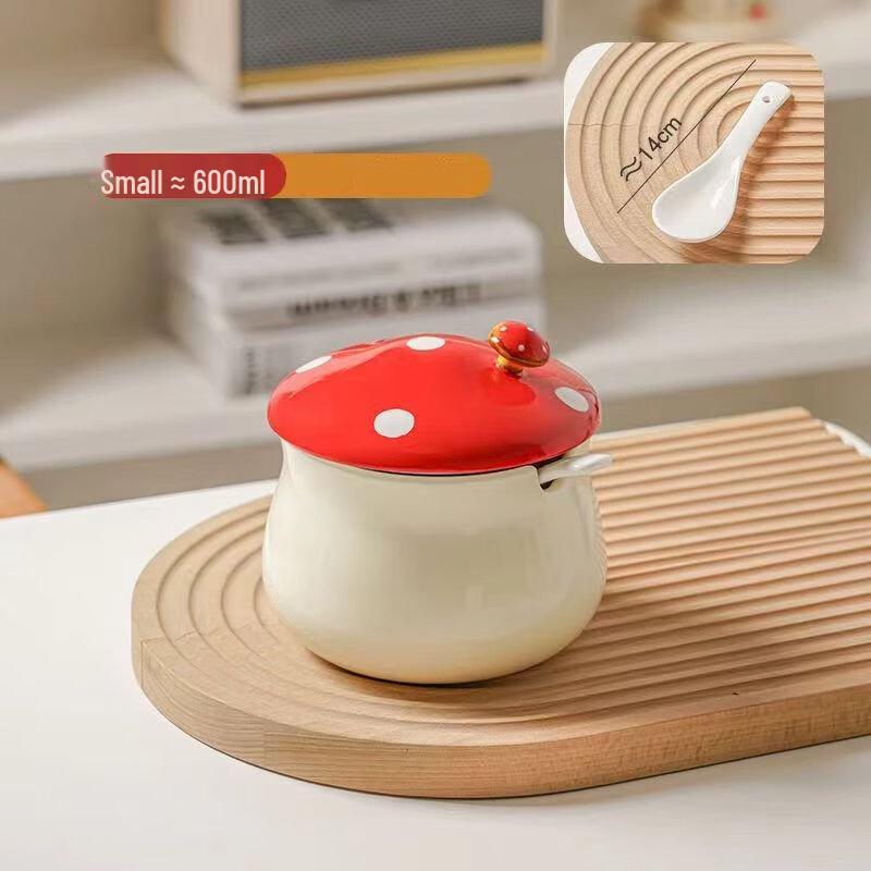 Ceramic Lard Storage Jar with Spoon