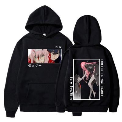 Anime Darling In The Franxx Zero Two Hiro Hoodies Harajuku Casual Streetwear Graphic Hooded Sweatshirts Unisex Fashion Hoodie Tracksuit