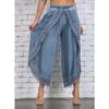 GMXIA Women's Fashion Casual Solid Color Print High Waist Trousers Pants & Capris