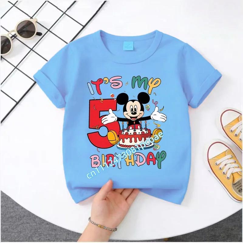 Minnie Mouse  Tshirt Kids Number Tshirts Cute Cartoon Base Tee White Pink Summer Soft ShortSleeve Clothes Birthday Gift 100