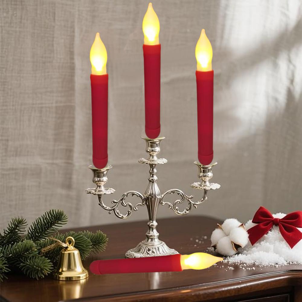 6pcs LED Flameless Floating Candles Battery Operated Candles LED Taper Handheld Candlestick for Christmas Wedding Birthday Party