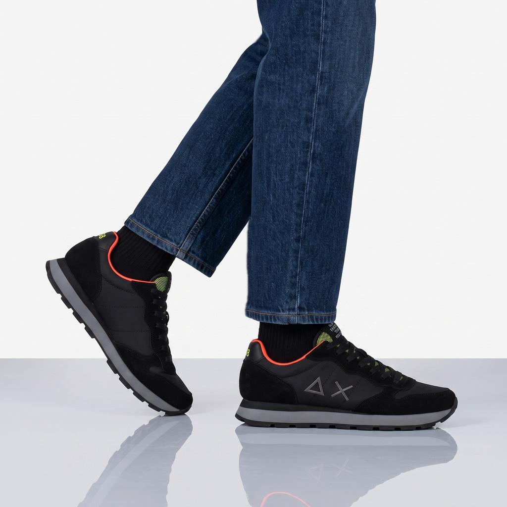 SUN68 Tom Fluo - Herren Sneakers Schuhe Schwarz Z46102-11 ORIGINAL