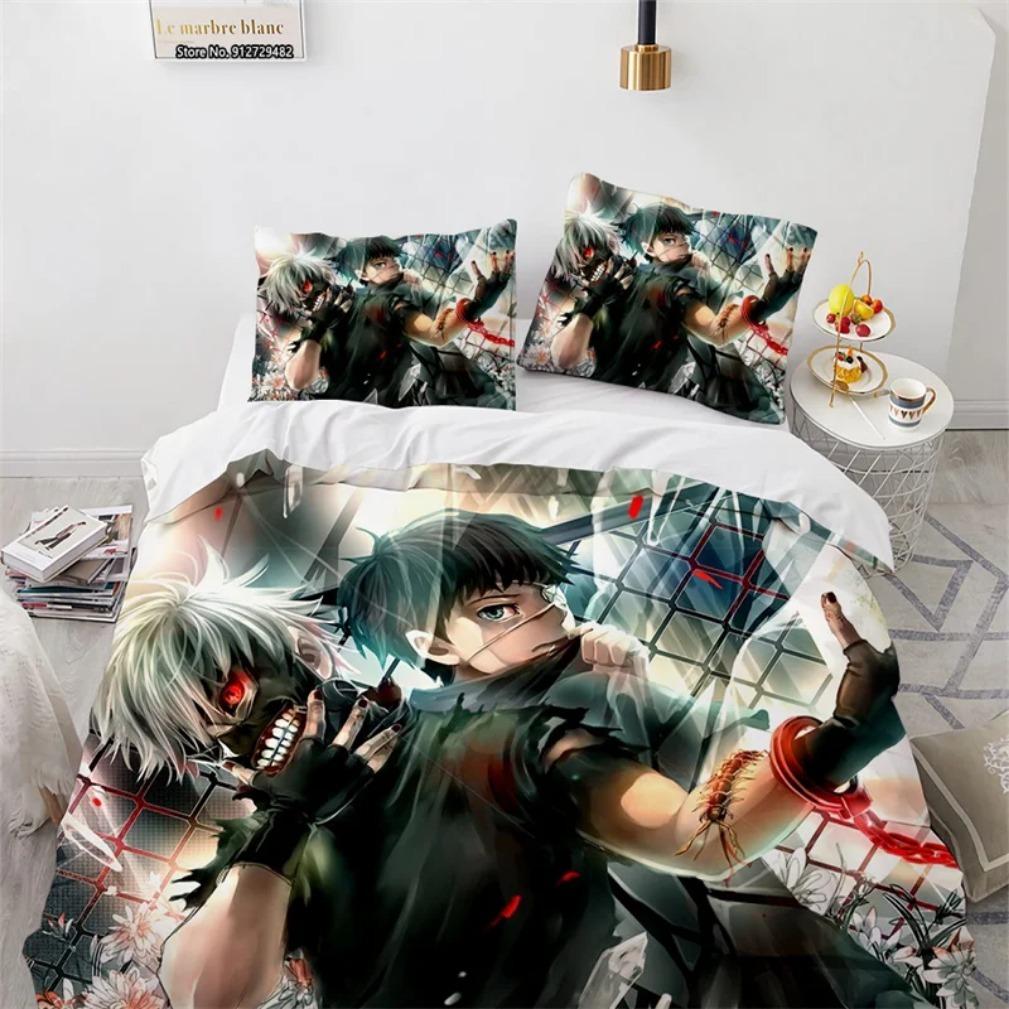 3D Print Tokyo Ghoul Kaneki Ken Bedding Set Duvet Cover Pillowcase Comforter King Queen Size Anime Theme