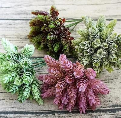 30 Heads Artificial Small Pineapple Plastic Tree Leaves Flores Fake Flowers DIY Wedding Home Decoration Plant Green Leaf