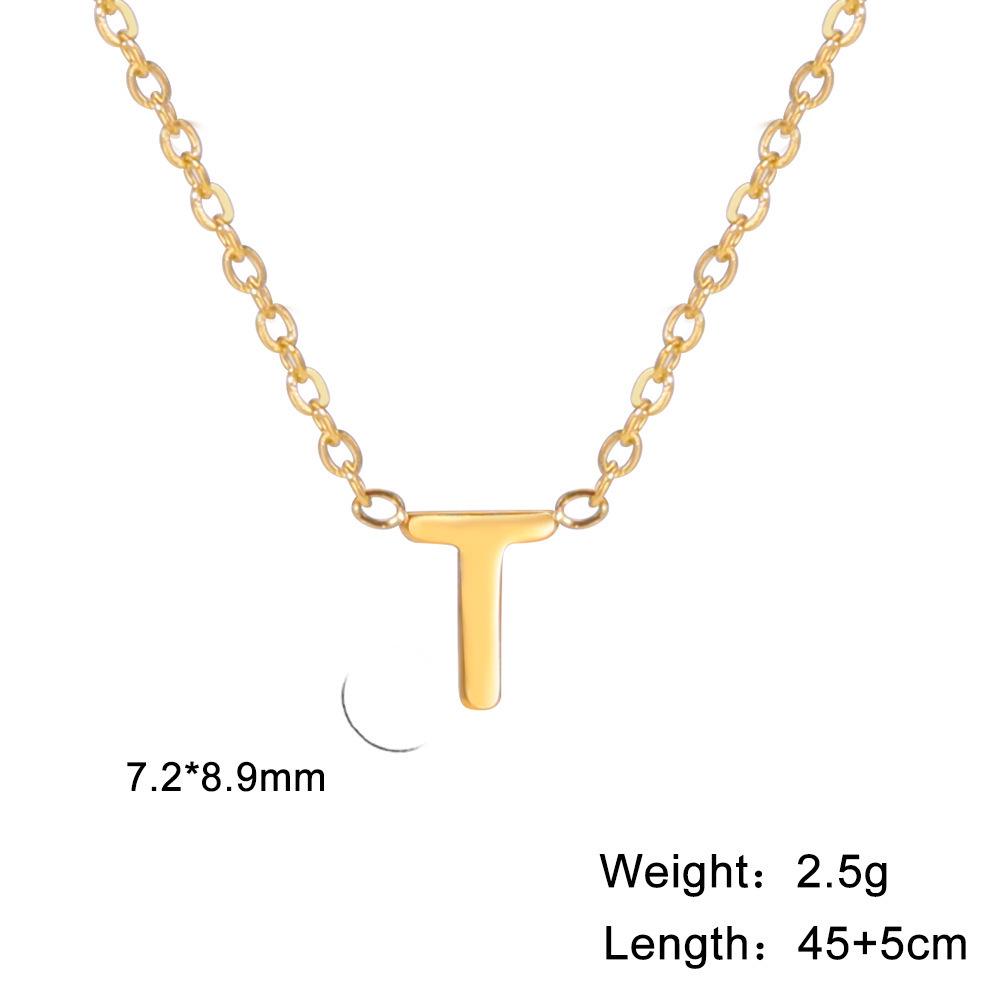 Stylish Women's Non-fading Titanium Steel Letter Pendant Necklace - 26 Unique Designs