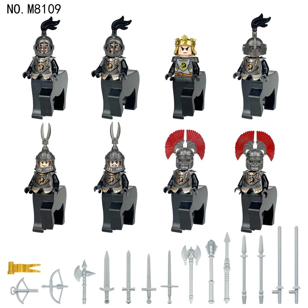 MOC Mittelalterlichen König der Löwen Ritter Soldat Charakter Baustein Spielzeug