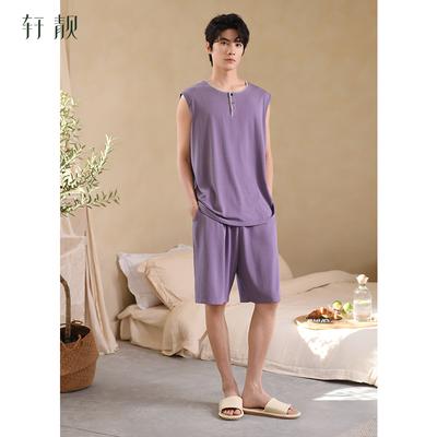Xuan Liang Casual Sleepwear Men's Summer Thin Modal Cotton Vest Shorts Ice Silk Cool Home Suit Set