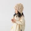 Ear Protection Autumn Winter Hat Solid Color Kids Cap Vintage Hand Knitted Hat  Girl