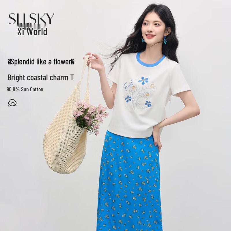 Women s Embroidered Short-Sleeve T-Shirt L