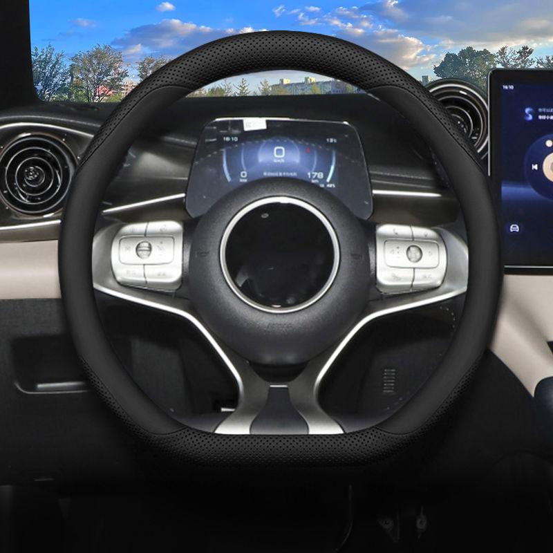 

Car Steering Wheel Cover Napa Leather Ultra-thin Anti Slip Handle Wrap For BYD Dolphin Surf Dolphin mini Seagull 2026 2026 2026 чёрный