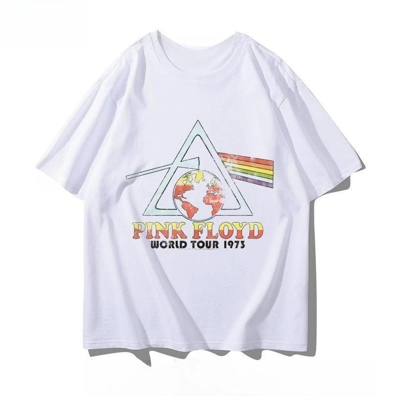 Pink Floyd - British Rock Band Pink Floyd Summer Pure Cotton Short-sleeved Men's and Women's Short Sleeves Plus Size Loose soft