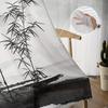 Chinese Ink Landscape Painting Bamboo Sheer Voile Curtains for Bedroom Living Room Kitchen Decor Chiffon Tulle Windows Curtain
