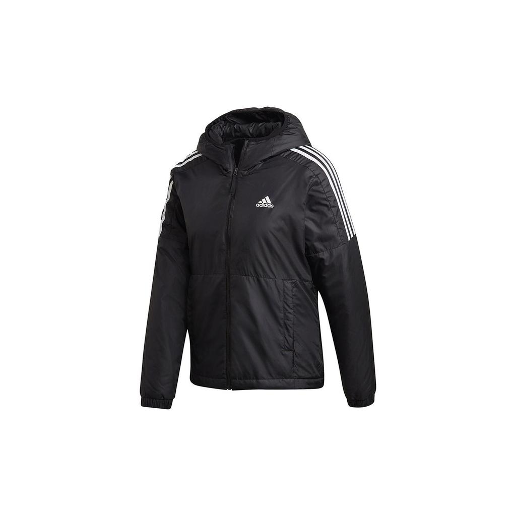 Adidas Essentials Outdoor Casual Sports Hooded Warm Cotton Jacket Winter Women Jacket Black GH4598