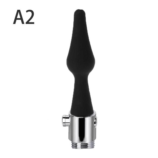 Douche Enema Vagina Anal Cleaning Switch Faucet Attachment Silicone Enema Syringe Shower Metal Butt Plug Nozzle Tip Gay Massager