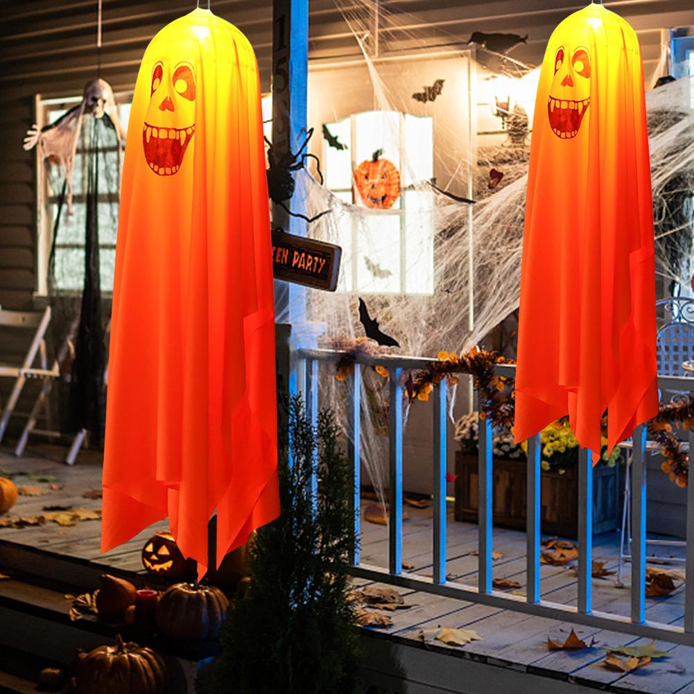 Cute Flying Ghost Light Halloween Hanging Light Up Ghost Spooky Ghost Halloween Decor with Lights Halloween Party Decoration