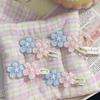 Blue Pink Cherry Blossom Hair Clip Women Sweet Ice Translucent Color Duckbill Clip Hair Accessories