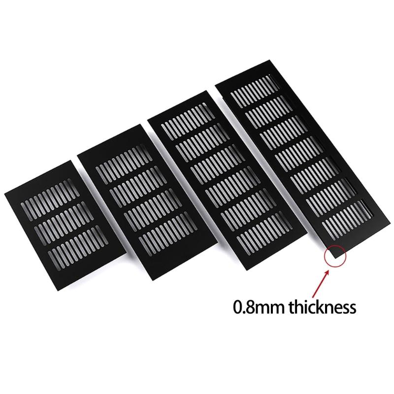 Aluminum Ventilation Grilles Airflows Vent Covers Strong Rustproof Double Side Airflows Grate 4pcs for Cabinets Wardrobes
