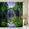 Scenery 3D Bathroom Curtains Natural Landscape Printed Shower Curtains With Hooks Home Decoration Waterproof Fabric Bath Screen