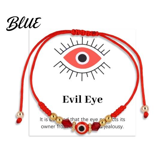 Evil Eye Bracelet String Adjustable Braided Rope Good Luck Amulet