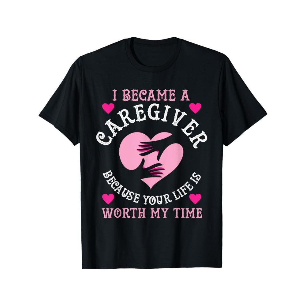 I Became A Caregiver Because Funny Nurse Caregiver Gift T-Shirt, Crew Neck, Ultra Soft, Breathable 100% Gift for Thanksgiving S разноцветный