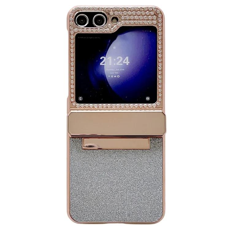 

For Samsung Galaxy Z Flip6 5G Case Glitter Bling PU Leather+Hard PC Phone Back Cover
