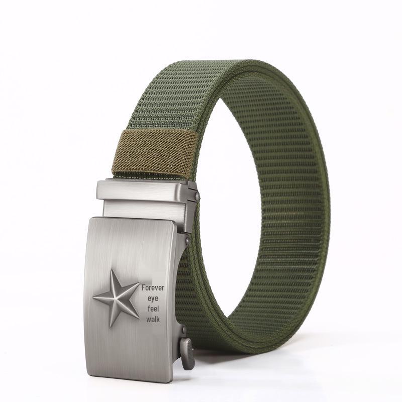 Men's Military Style Woven Nylon Belt for Outdoor and Casual Wear