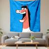 Laughing Cartoon Horse Head Blue Background Wall Tapestry Funny Animation Character Art Decor for Kids Bedroom Dorm Gift