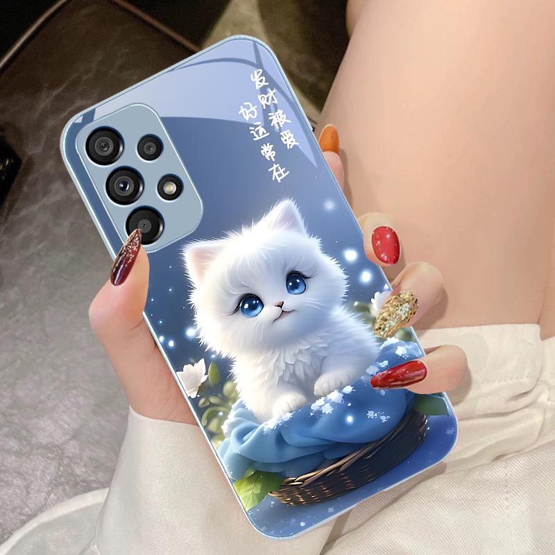 Cute Little Dog Green For Samsung Galaxy S10 4G S20 11E 30 S21 21Fe 22 S24 Pro S23 Ultra 5G S8 S9 Tempered Glass Phone Case