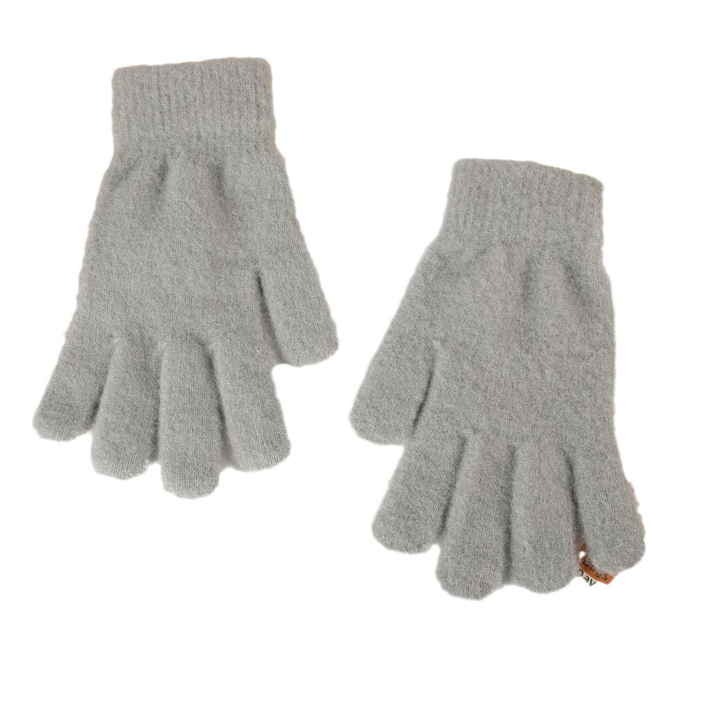 Winter Faux Rabbit Fur Knit Gloves for Women - Plush, Warm, Velvet-Lined, Five-Finger Design, Cute for Students and Ins Style