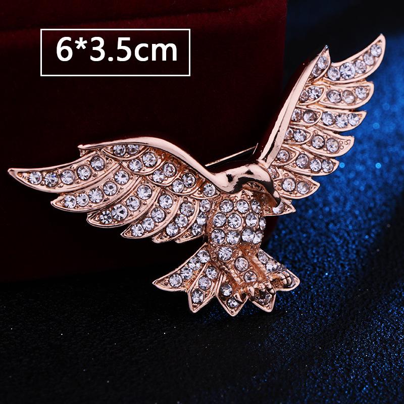 Eagle Rhinestone Alloy Brooch - Trendy Unisex Fashion Pin & Clothing Accessory
