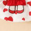 Sweet Cartoon Bear Baby Girl Summer Skirt Set - Includes Solid Color Short-Sleeved Top, Suspender Skirt, and Hairband.
