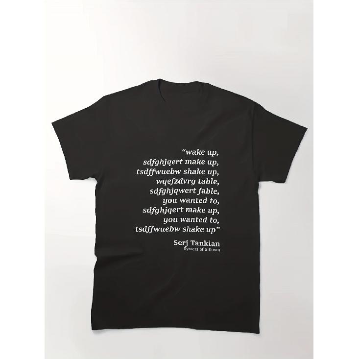 System of a Chop Suey Parody T-Shirt - Wake Up Lyrics Band Tee, Authentic Music Collectible, Breathable Unisex Shirt for &, Iconic Song Lyric Top for S чёрный