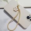 Vintage Artistic Phone Wrist Strap Charm Keychain Elegant Handwoven Flower Lanyard Anti-Drop Girl Woman Bracelet