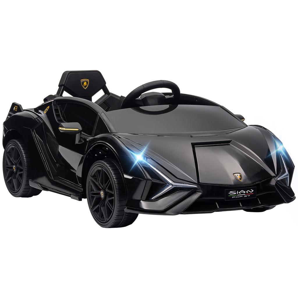 Auto Elettrica Giocattolo per Bambini 3-5 Anni Lamborghini 12V con Telecomando e Velocità 3-5km/h, Nera