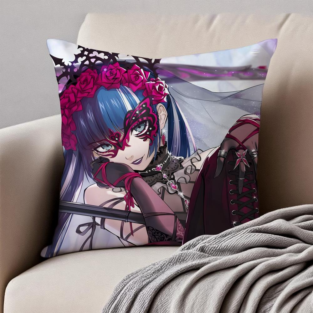 Stylish PPERSONA5 Anime Icons Cushion Cover Pillowcase Antidustmite Invisible Zipper Short Plush Sofa Cushion