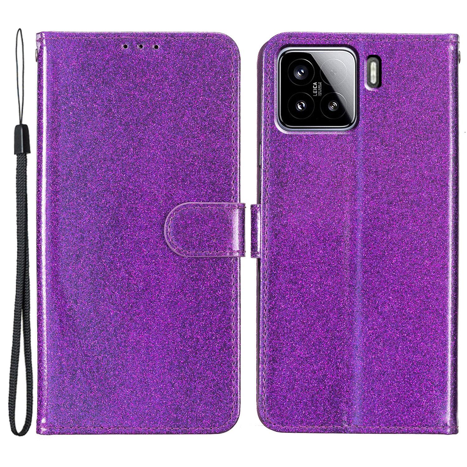 

Для Xiaomi 15 Pro Чохол-гаманець Блискучий Шкіряний Чохол для Телефону з Підставкою Захист від Подряпин Purple