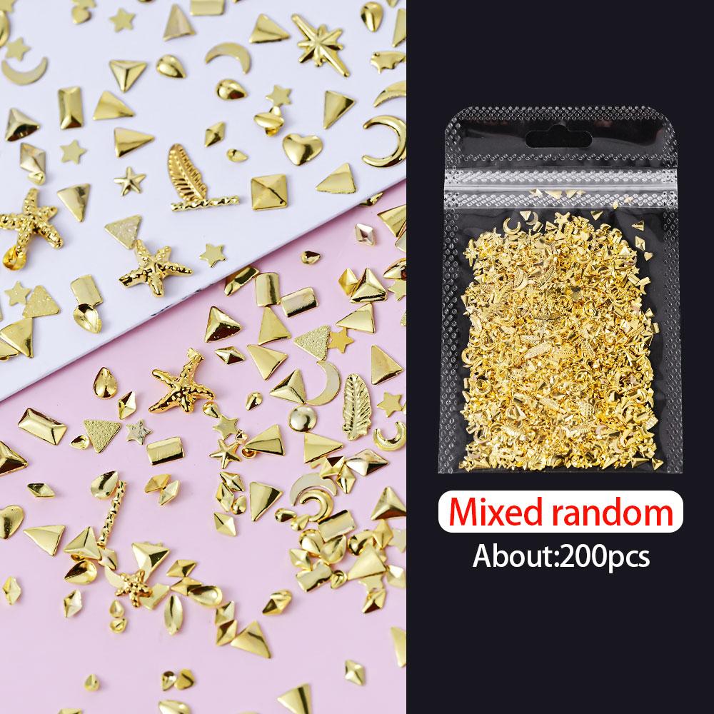 Ocean Starfish Shell Nail Charms Golden Silver Metal Nail Art Decoration 3D Nail Rivet Metallic Slice DIY Manicure Nail PartsY2K