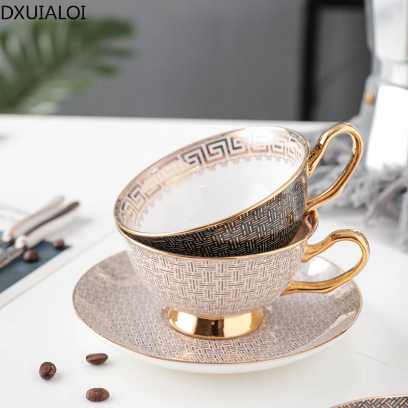 Coffee Cup Couple European Style Small Luxury Phnom Penh Teacup Flower Teacup Creative Cup and Saucer Small Exquisite 250ML