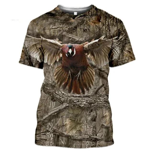Wild Boar 3D Printed T-shirt Men's Short Sleeve O Collar Outdoor Hunter Animal Loose Dry Breathable Personality Clothing