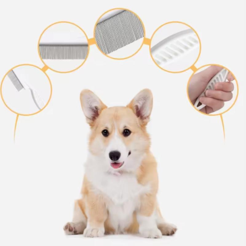 Pet Hair Shedding Comb Stainless Steel Flea Comb for Cat Dog Comfortable Pet Flea Hair Grooming Comb Dog Cat Fur Removal Brush