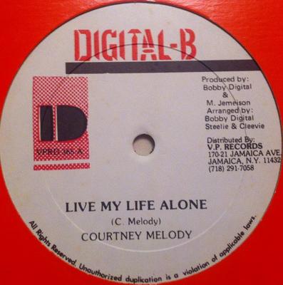 12-Zoll Schallplatte COURTNEY MELODY - Live My Life Alone VPRD365 Digital-B 1987 US Reggae, Ska & Dub Gebraucht